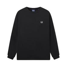 gxgjeans 美式刺绣圆领套头长袖T恤 黑色