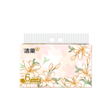 洁柔繁花抽纸 柔韧纸巾3层100抽 6包 面巾纸 湿水不易破