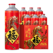 雪花啤酒 马年限定福罐礼盒 12.5度 1L*6罐 马口铁整箱装 新年礼盒