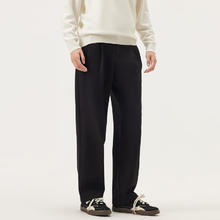 gxgjeans 美式肌理感通勤宽松休闲长裤 黑色 M