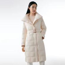 波司登 女中长款经典商务翻领简约优雅收腰显瘦厚羽绒服