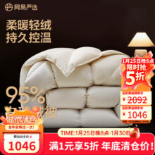 网易严选 95%白鹅绒被芯 220*240cm 适合1.8/2米床 焱暖大朵绒 抗菌静音0压感