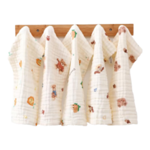 洁丽雅同款 A类纯棉婴儿口水巾6层纱方巾 宝宝专用洗脸巾 25*25cm 1条