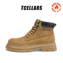 Tcellars 男款 厚底防滑马丁靴 枫叶黄 41 加绒款