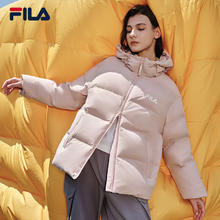 斐乐 FILA 斐护科技 情侣连帽羽绒服男装 2025冬 赤粉色-PK L 175/96A