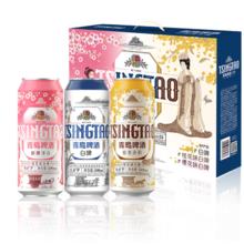 京东PLUS：青岛啤酒 三色白啤酒礼盒500ml10罐