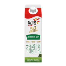 优诺 5.0有机高钙牛乳 屋顶盒 低温纯牛奶 900ml 1盒