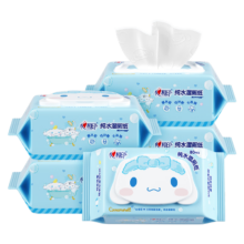 心相印 三丽鸥湿厕纸 80片*5包 纯水湿纸巾 大耳狗家庭装 新旧随机