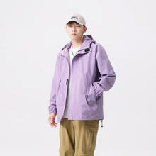 JEANSWEST OUTDOOR 冲锋衣青少年防风防水潮流外套 咖啡 XL