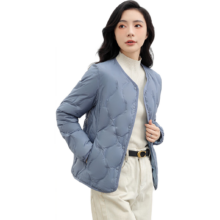 鸭鸭 冬季轻薄羽绒服女 90鸭绒 菱格防寒保暖 百搭舒适