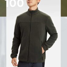 迪卡侬（DECATHLON）户外外套男士保暖摇粒绒上衣抓绒衣冲锋衣内胆 SG100F 新款升级面料 - 军绿色 XL