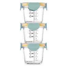 LOCK&LOCK 玻璃辅食盒 260ml*3 方卡扣盖