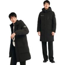 雪中飞 秋冬东方简奢风时尚休闲舒适廓形男士“H”版型印花立领连帽羽绒 黑色|8056 XL 180/100A