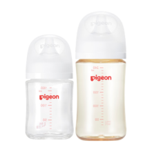 贝亲 玻璃奶瓶160mlS码 PPSU奶瓶240mlM码 1-6个月奶瓶套装