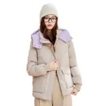 超V：Sanpowa 显瘦短款棉服女士冬季保暖外套 小个子百搭款