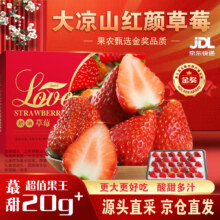 余悦 四川奶油红颜草莓 3斤带箱 净重2.5斤 单果15-20g 彩箱装 送礼