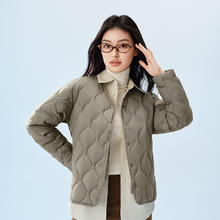 波司登 2023新款无领长袖外套基础轻暖休闲羽绒服短款圆领女士轻薄