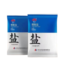 活动 鲁晶精制盐加碘未加碘盐400g 盐巴炒菜调味无污染食盐 鲁晶未加碘食用盐400g 1袋