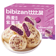比比赞 燕麦紫薯饼 240g 饱腹代餐早餐面包饼干蛋糕点心休闲零食