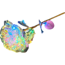 七彩炫光玫瑰花星空彩金浪漫情人节礼物 金箔玫瑰-七彩金 1枝装
