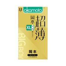 冈本 大号避孕套 超薄无感XL码12片 男女用安全套套成人情趣计生用品