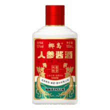 椰岛 人参酱酒 酱香型白酒基酒 53度 100mL 粮食酿造草本养生酒 节日宴请送礼 红色款