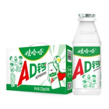 娃哈哈 AD钙奶 儿童含乳饮品 风味牛奶饮料 220g×24瓶 临期清仓