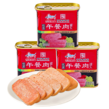 古龙 午餐肉罐头 340g*3罐 应急儿童早餐零食 火腿肠烧烤火锅泡面