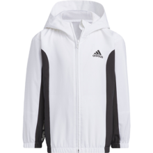 adidas 户外风抗风梭织连帽夹克男中大童外套