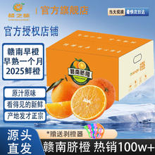 江西赣南早脐橙 整箱当季新鲜 榨汁水果礼盒 净重9斤 单个110g+