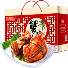 阳澄联合 大闸蟹鲜活公3.0-3.3两 母2.0-2.3两 4对8只去绳足重螃蟹海鲜礼盒