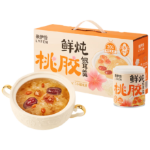 PLUS：来伊份 鲜炖桃胶银耳羹 200g*8罐 滋补早餐速食 礼盒装