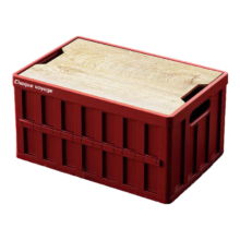 星宇橙 多功能整理箱 车载床头收纳 25L 42x28x22cm 三秒折叠 带木纹盖