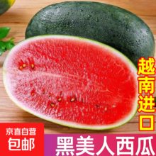 越南黑美人西瓜 薄皮大西瓜 甜西瓜 麒麟瓜 箱装 4-5斤