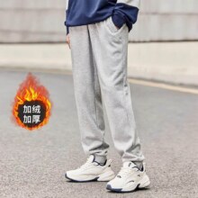 超V：安踏 加绒保暖男士运动裤 秋冬束脚卫裤 加厚跑步通勤休闲长裤