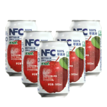 100%NFC苹果汁 纯鲜榨果汁饮料 0添加 320mL*24罐 整箱