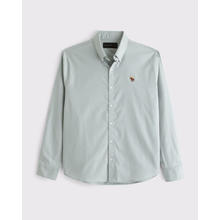 Abercrombie & Fitch 经典小麋鹿图案男装25春夏美式长袖衬衫125-50