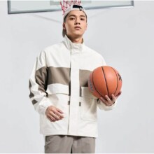 超v  特步 户外综训运动外套男 春秋保暖双层风衣 防风防寒工装服