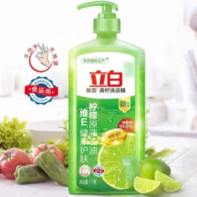 立白洗洁精 除菌青柠大瓶1kg食品可用去除果蔬农残去重油不伤手 除菌洗洁精1kg