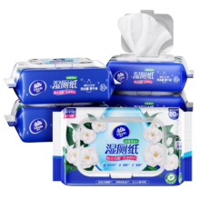 维达 湿厕纸 家庭装80片*5包 山茶花精华 湿纸巾洁厕湿巾
