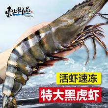 东上御品 黑虎虾 15-17cm 2斤净重 鲜活大虾 虎虾基围虾斑节虾海鲜