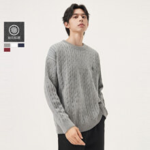 gxg.jeans 男款圆领毛衣针织衫 多色基础刺绣绞花保暖 冬季新品
