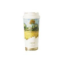 Big car 纯钛保温杯男女便携咖啡杯双饮杯子女友 油画柏树520ml