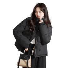 真维斯 冬季时尚立领休闲百搭短款棉服外套女宽松保暖棉衣