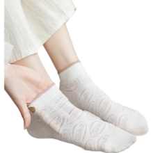 新款日系小熊女袜 白色短袜 ins潮 1双随机色