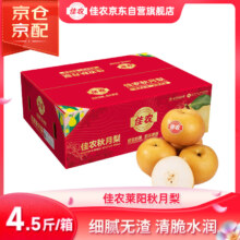 佳农 莱阳秋月梨 正宗大果 净重4.5斤 6-9粒装 生鲜水果礼盒