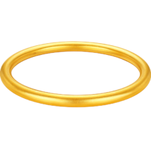 六福珠宝 新年礼物六六大顺黄金手镯福满传家足金素圈计价 56mm-约6.66克