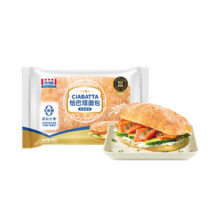 曼可顿 恰巴塔面包汉堡胚 早代餐家用面包 经典原味80g*6包