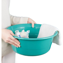 加厚塑料洗脸盆 洗衣服盆 38cm 深加耐高温 学生宿舍多用盆 颜色随机