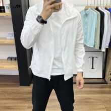 防晒衣男防紫外线薄款户外速干夹克 黑色 2XL 120-135斤